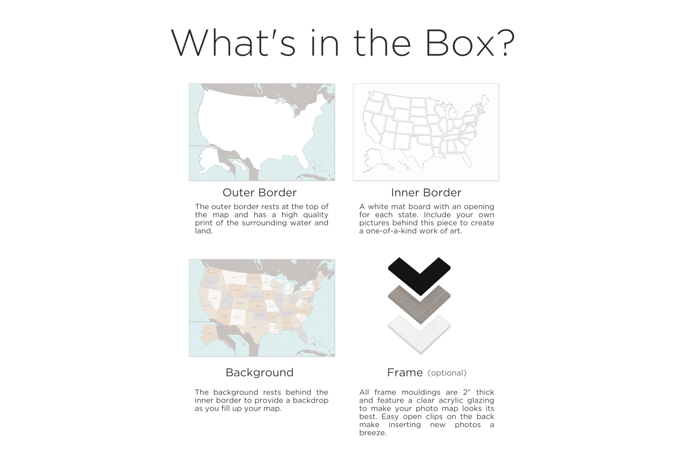 50 States Photo Map With Printed Background